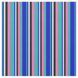 Grün, Blau, Beige, Schwarz und Heiß-Rosa Stoff