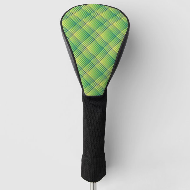 Grün Blau Checker Abstract Muster Golf Headcover (Vorderseite)