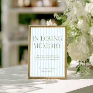 Grün & Blau Hochzeit in Love Memory Sign Einladung