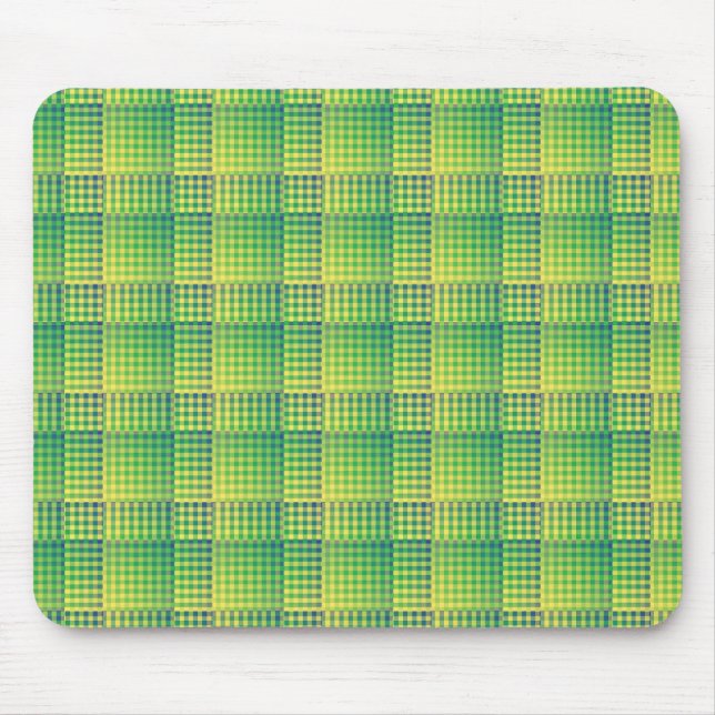 Grün Blau Karo abstraktes Muster Mousepad (Vorne)