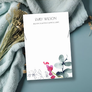 GRÜN BLAU ROSA EUCALYPTUS FAUNA HALSKETTEN DISPLAY VISITENKARTE