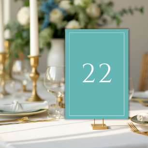 Grün Blaue minimalistische elegante Hochzeit  Tischnummer