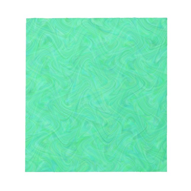 Grün-blaues Marmormuster Notizblock (Vorderseite)