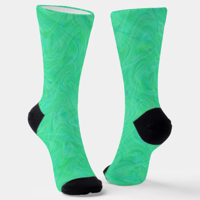 Grün-blaues Marmormuster Socken (Gewinkelt)