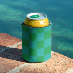 Grün-blaues Schachbrett Retro-Karo Dosenkühler