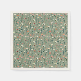 Grün-Boho-Wildblume-Baby in Blütendusche Serviette