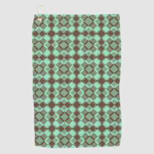 Grün Braun Karo Argyle-Muster Golfhandtuch