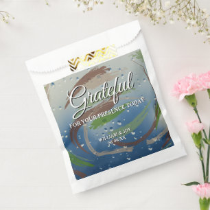 Grün, Braun und Beige Pinselstriche dankbar Geschenktütchen