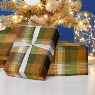 Grün Braun Wald Karo Moos Karomuster Geschenkpapier