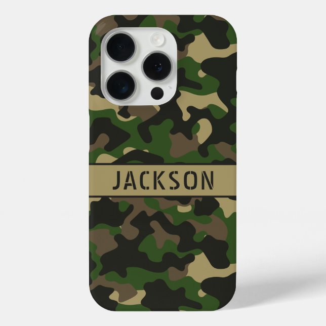 Grün-braune Tarnung Personalisiert Case-Mate iPhone Hülle (Rückseite)