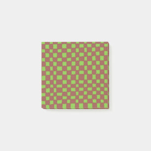 Grün-braunes Schachbrett-Muster Erdiges Schachmust Post-it Klebezettel