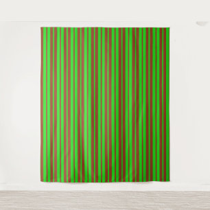 Grün-braunes stilvolles Streifenmuster-Design Wandteppich