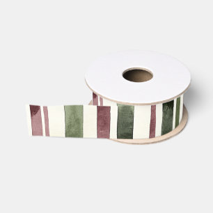Grün Burgunder Rot Creme Streifen Weihnachten Ripsband
