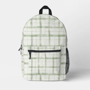 Grün creme karierte Streifen Bedruckter Rucksack
