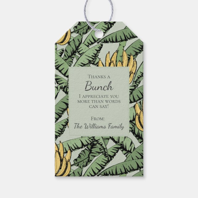 Grün dank einer Bewertung der tropischen Bananen Geschenkanhänger (Vorderseite)
