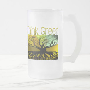 Grün denken mattglas bierglas