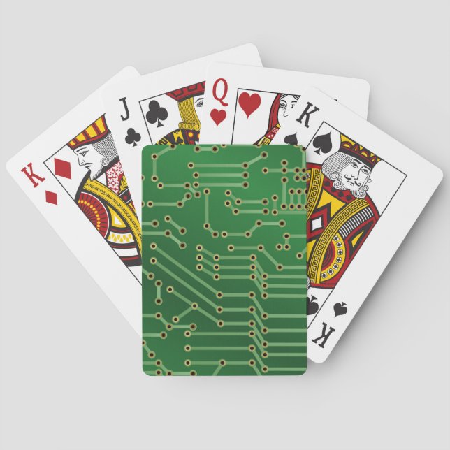 Grün der coolen Leiterplatte Spielkarten (Rückseite)