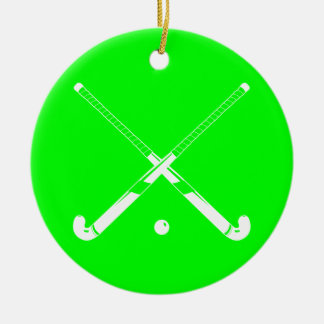 Grün der Feld-Hockey-Verzierungs-w/Name Keramikornament