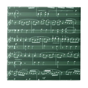 Grün der musikalischen Notizen Fliese