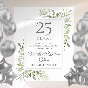 Grün der Wasserfarben 25 Jahre Begrüßungszeichen Poster