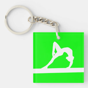 Grün des Gymnast-Schlüsselanhänger-w/Name Schlüsselanhänger