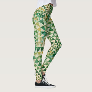 Grün des nahtlosen Stammesmusters der Indianer Leggings