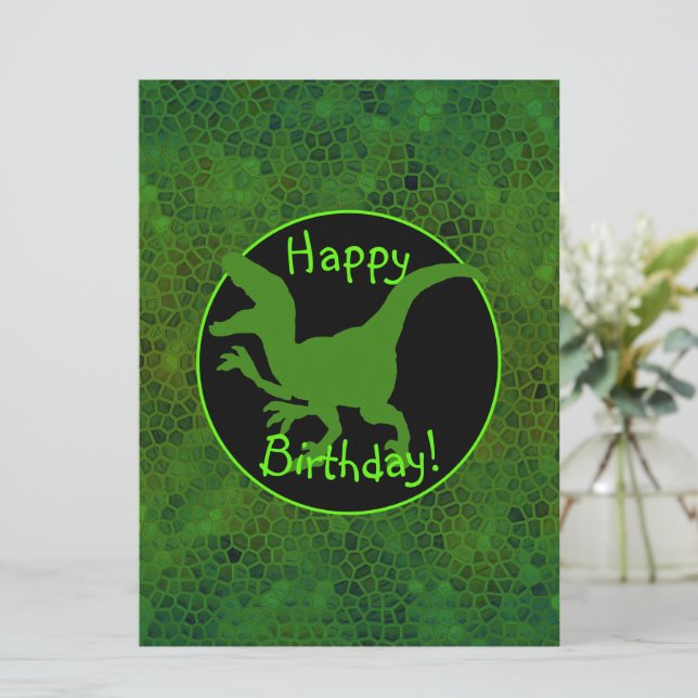 Grün Dinosaurier verbergen glücklichen Geburtstag! Karte (Stehend Vorderseite)