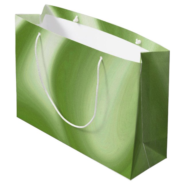 Grün drehen große geschenktüte (Rückseite Schrägansicht)