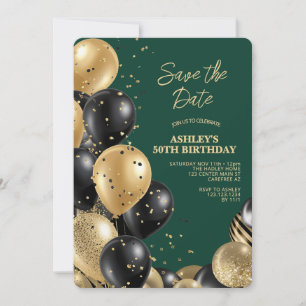 Grün Elegant 50. Geburtstag Einladung