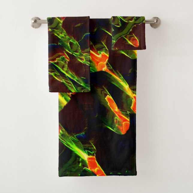 Grün entwässert badhandtuch set (Insitu)