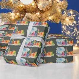 Grün farbenfroh Winter Wunderland Wonderland Geschenkpapier