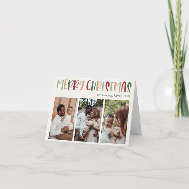 Grün farbige Weihnachten geklappen drei Foto (Vorderseite)
