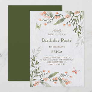 Grün floral einladung