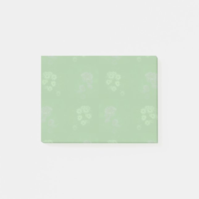 Grün floral post-it klebezettel (Vorderseite)