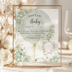 Grün floraler Elefant Sage kein Baby Game