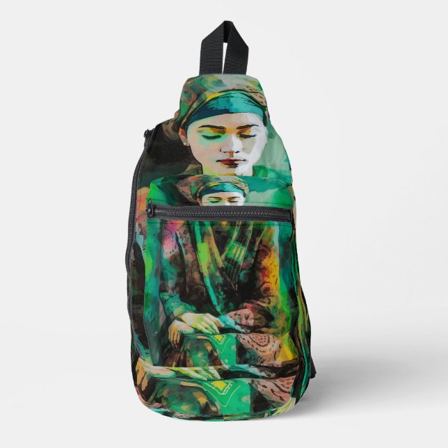 Grün-Frau Crossbody Bag (Vorderseite)