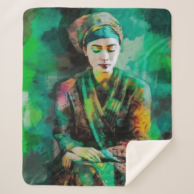 Grün-Frau Sherpadecke (Vorderseite)