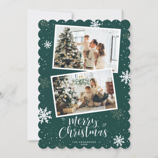 Grün Frohe Weihnachten 2 Foto (Vorderseite)