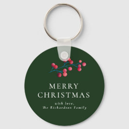 Grün frohe Weihnachten Personalisierte Familie Schlüsselanhänger