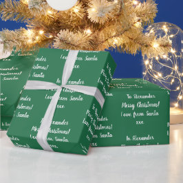 Grün frohe Weihnachten Personalisierte Liebe von S Geschenkpapier