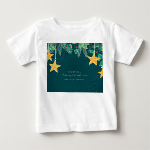 Grün frohe Weihnachten und ein glückliches Neujahr Baby T-shirt