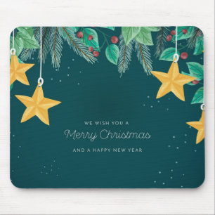 Grün frohe Weihnachten und ein glückliches Neujahr Mousepad