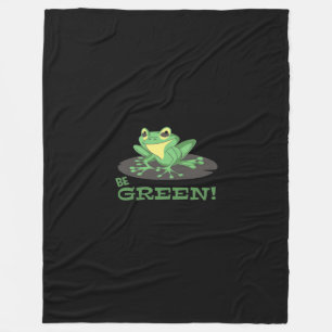 Grün Frosch  Cartoon Frosch  Funny Frost Lover Fleecedecke