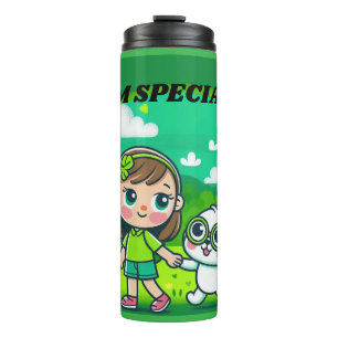 Grün für das Celebral Palsy Bewusstsein Thermosbecher