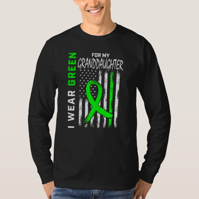 Grün für meine Enkelin Kidney Disease Awarenes T-Shirt (Vorderseite)