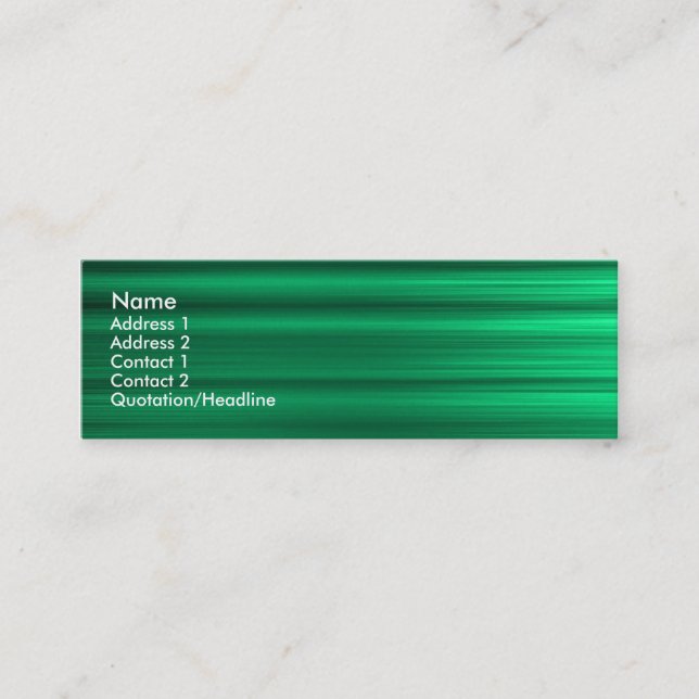 Grün gebürstet mini visitenkarte (Vorderseite)