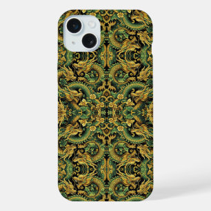 Grün Gelb Gold Batik Holz Drache iPhone Hülle