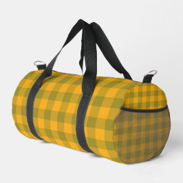 Grün Gelb Karomuster Klein Duffle Bag