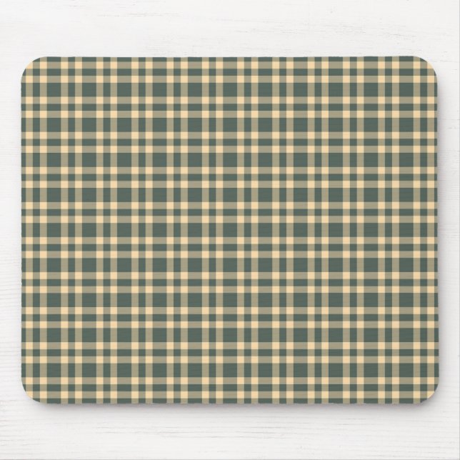 Grün Gelb Karomuster Mousepad (Vorne)