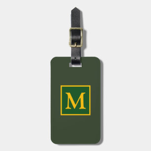 grün/gelb Monogramm für Reisende Gepäckanhänger